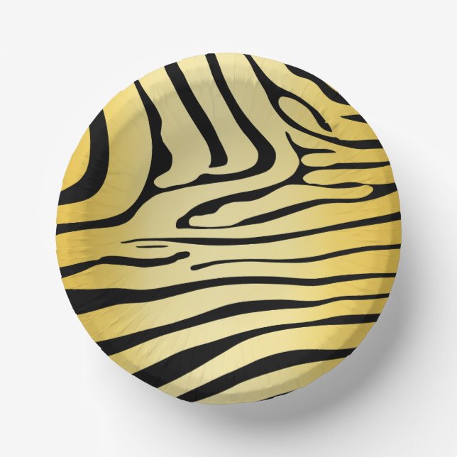 Zesty Zebra Yellow Paper Bowls (Front)