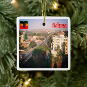 zET004 ADAMA, Ethiopia, Africa, Ceramic Ornament