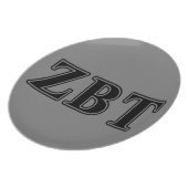 Zeta Beta Tau Black Letters Melamine Plate (Left Side)