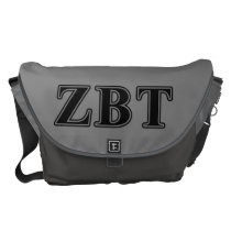 Zeta Beta Tau Black Letters Messenger Bag