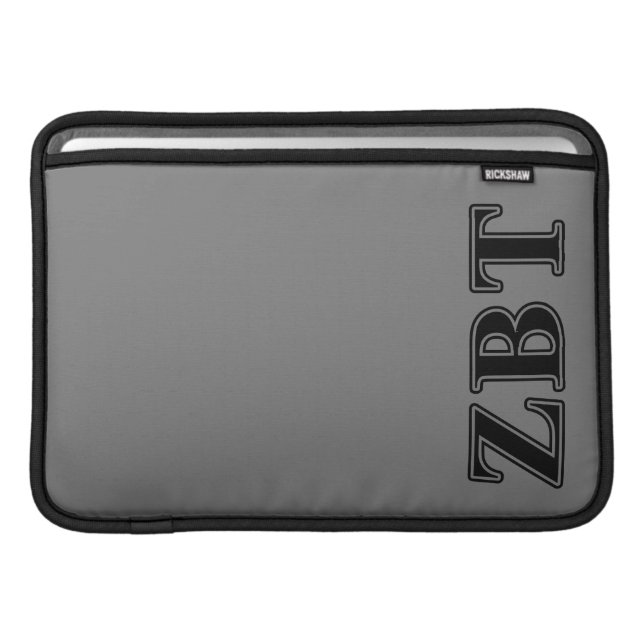 Zeta Beta Tau Black Letters Sleeve For MacBook Air (Front Device)