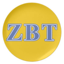 Zeta Beta Tau Blue Letters Dinner Plate