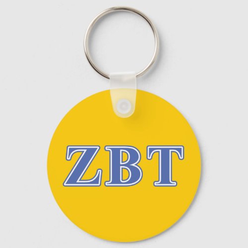 Zeta Beta Tau Blue Letters Keychain