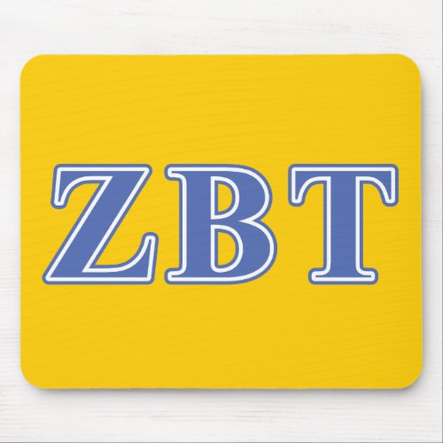 Zeta Beta Tau Blue Letters Mouse Pad