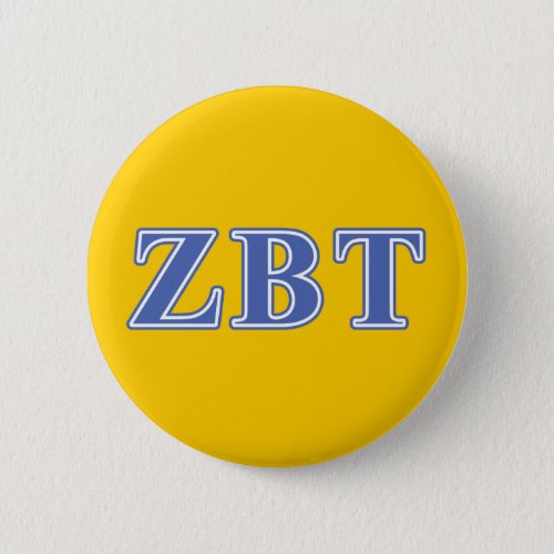 Zeta Beta Tau Blue Letters Pinback Button