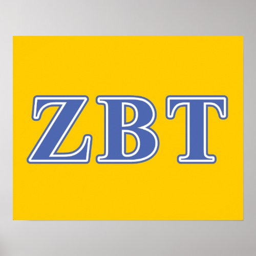 Zeta Beta Tau Blue Letters Poster