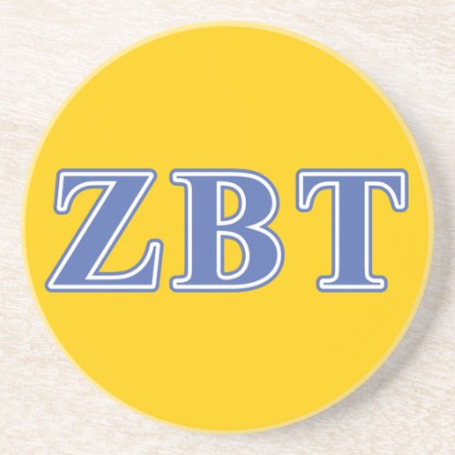 Zeta Beta Tau Blue Letters Sandstone Coaster