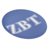 Zeta Beta Tau White and Blue Letters Dinner Plate (Right Side)