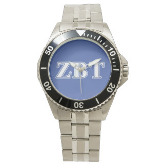 Zeta Beta Tau White and Blue Letters Watch