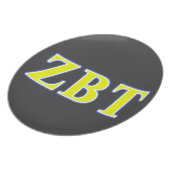 Zeta Beta Tau Yellow and Blue Letters Dinner Plate (Left Side)