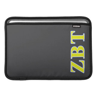 Zeta Beta Tau Yellow and Blue Letters MacBook Sleeve