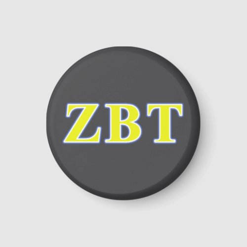 Zeta Beta Tau Yellow and Blue Letters Magnet