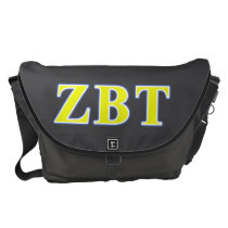 Zeta Beta Tau Yellow and Blue Letters Messenger Bag