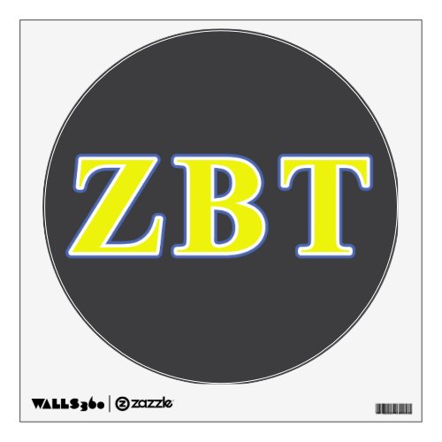 Zeta Beta Tau Yellow and Blue Letters Wall Decal