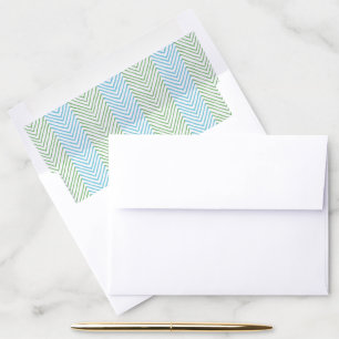 Zeta Chevron in Green and Aqua Envelope Liner