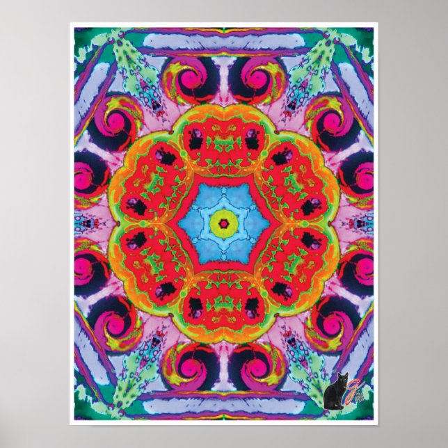 Zeta Kinetic Collage Kaleidoscope Poster (Front)