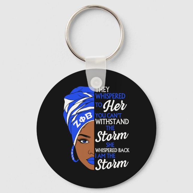 Zeta Phi Beta Sorority Black Women Pride Melanin A Keychain (Front)