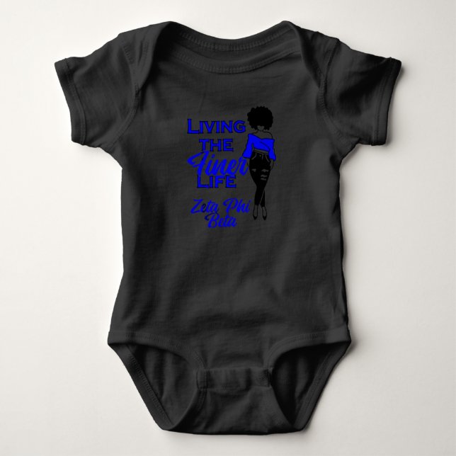 Zeta Phi Sorority Beta Paraphernalia for Friend Baby Bodysuit (Front)
