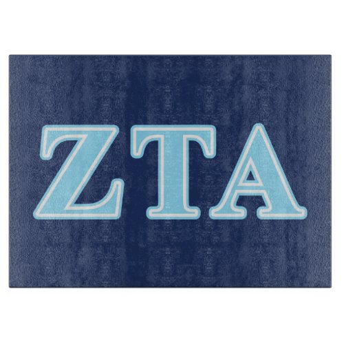 Zeta Tau Alpha Baby Blue Letters Cutting Board
