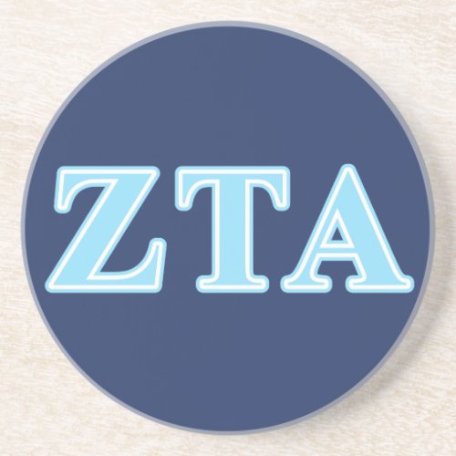 Zeta Tau Alpha Baby Blue Letters Drink Coaster
