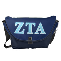 Zeta Tau Alpha Baby Blue Letters Messenger Bag