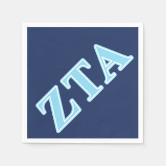 Zeta Tau Alpha Baby Blue Letters Napkins