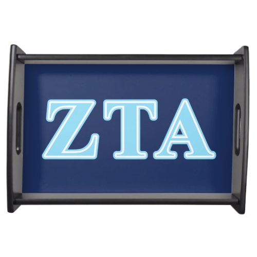 Zeta Tau Alpha Baby Blue Letters Serving Tray