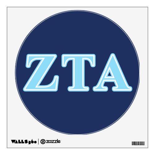 Zeta Tau Alpha Baby Blue Letters Wall Decal