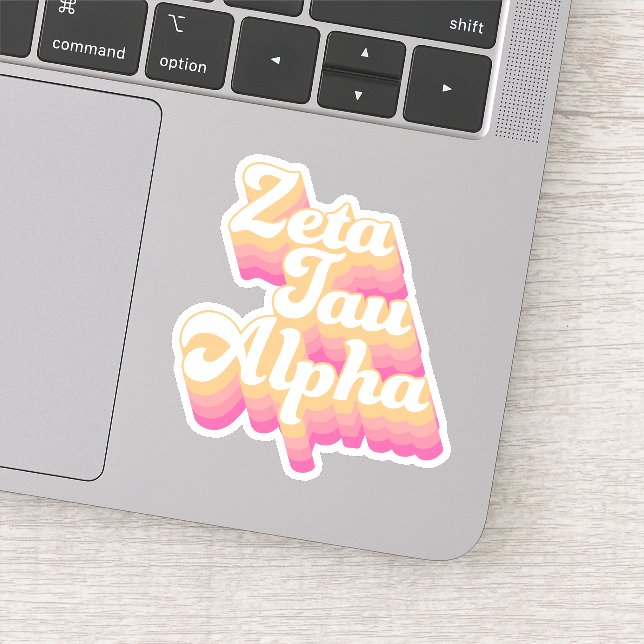 Zeta Tau Alpha | Groovy Script Sticker (Detail)