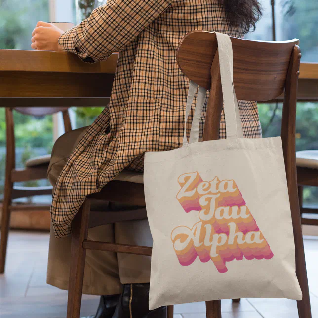 Zeta Tau Alpha | Groovy Script Tote Bag
