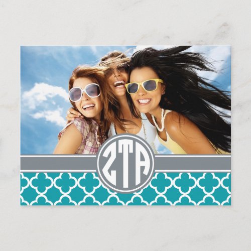 Zeta Tau Alpha  Monogram and Photo Postcard