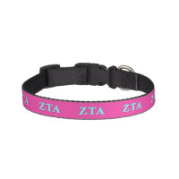 Zeta Tau Alpha Navy Blue and Baby Blue Letters Pet Collar