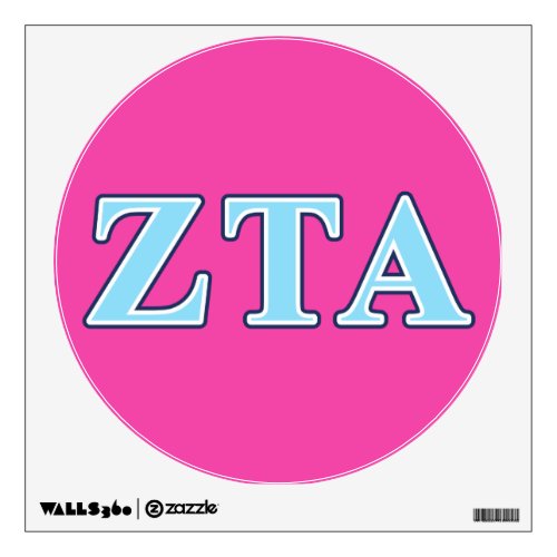 Zeta Tau Alpha Navy Blue and Baby Blue Letters Wall Decal
