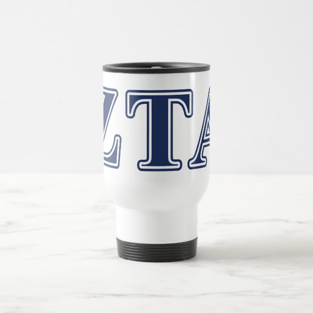 Zeta Tau Alpha Navy Letters Travel Mug (Center)
