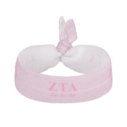 Zeta Tau Alpha Pink Letters Elastic Hair Tie
