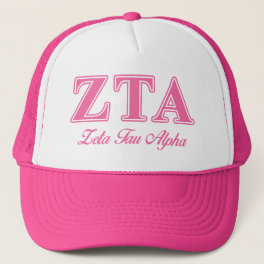 Zeta Tau Alpha Pink Letters Trucker Hat