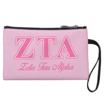 Zeta Tau Alpha Pink Letters Wristlet