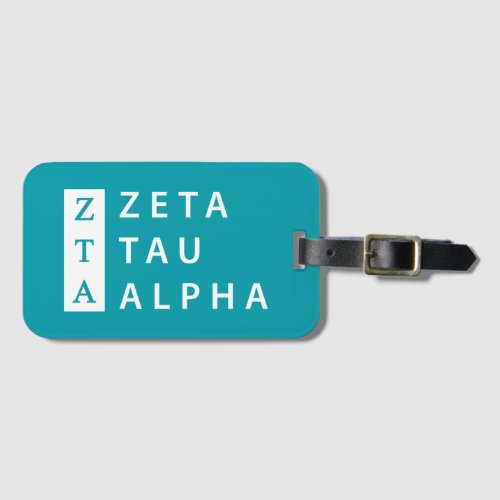 Zeta Tau Alpha Stacked Luggage Tag
