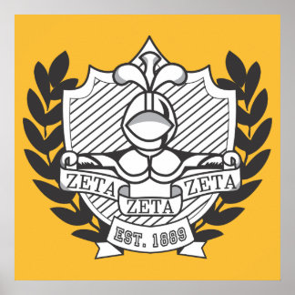 Zeta Zeta Zeta Fraternity Crest - Color Poster