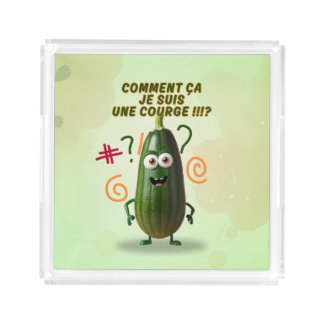 Zettie the zucchini acrylic tray