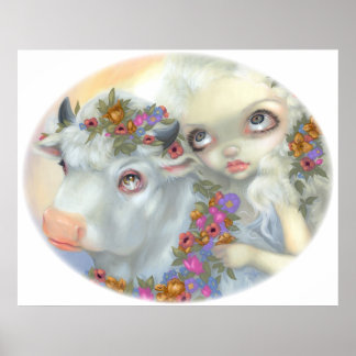 Zeus and Europa ART PRINT lowbrow mythology bull