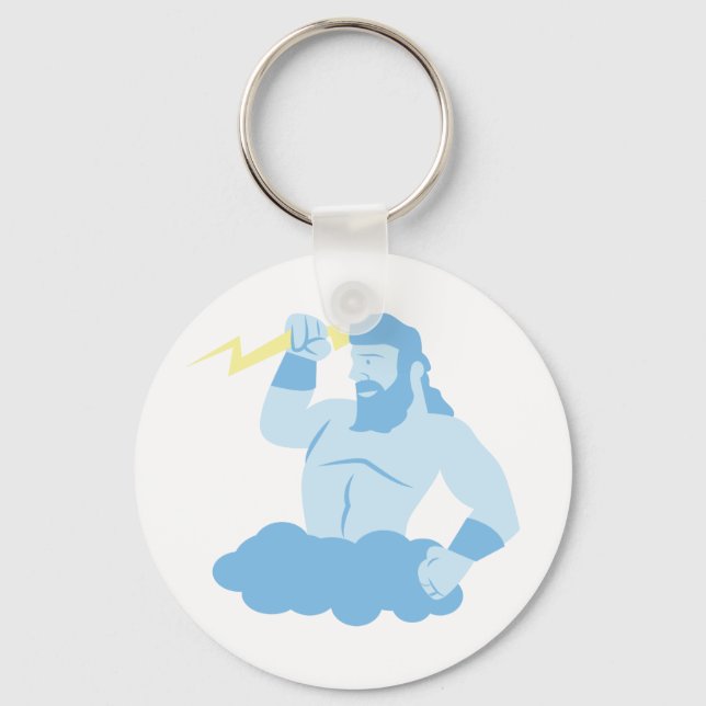 Zeus and Lightening Keychain (Front)