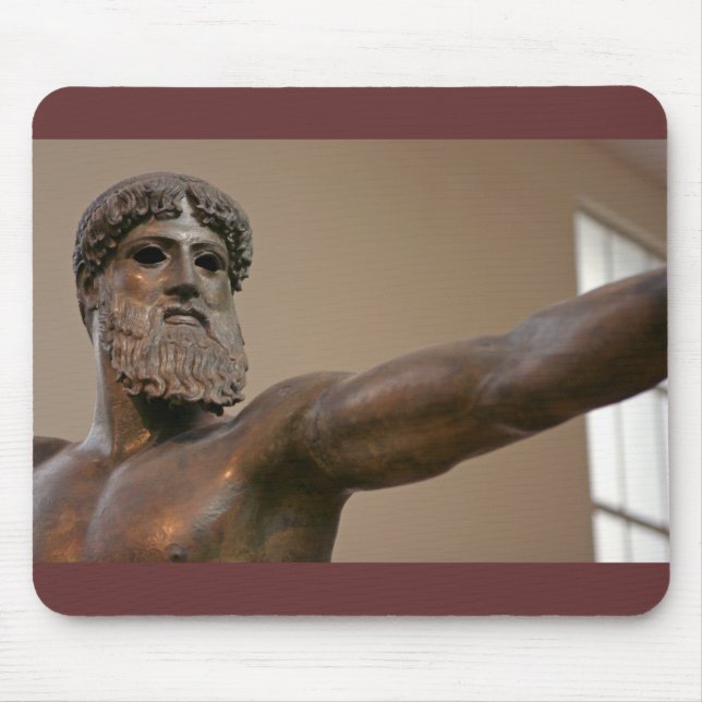 Zeus bronze statue in Athens Greece Mouse Pad (Front)