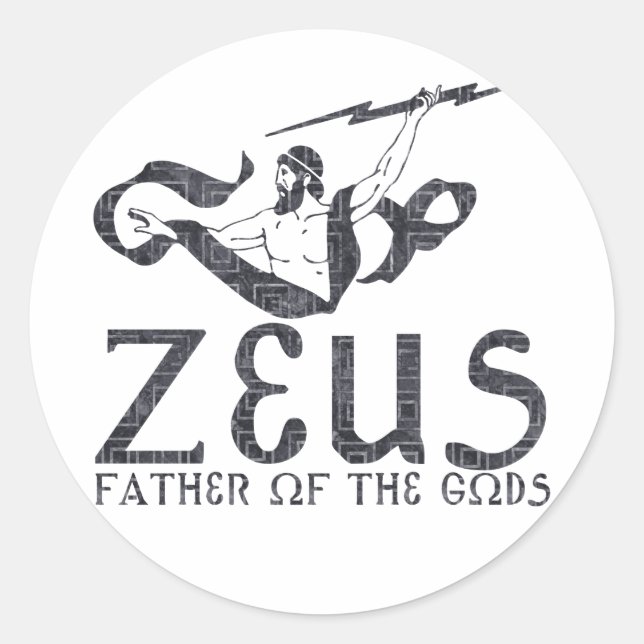 Zeus Classic Round Sticker (Front)