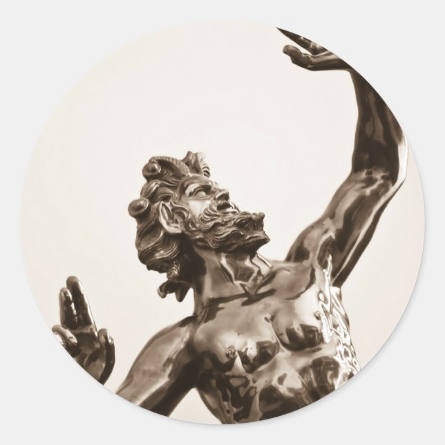 Zeus, greek god classic round sticker (Front)