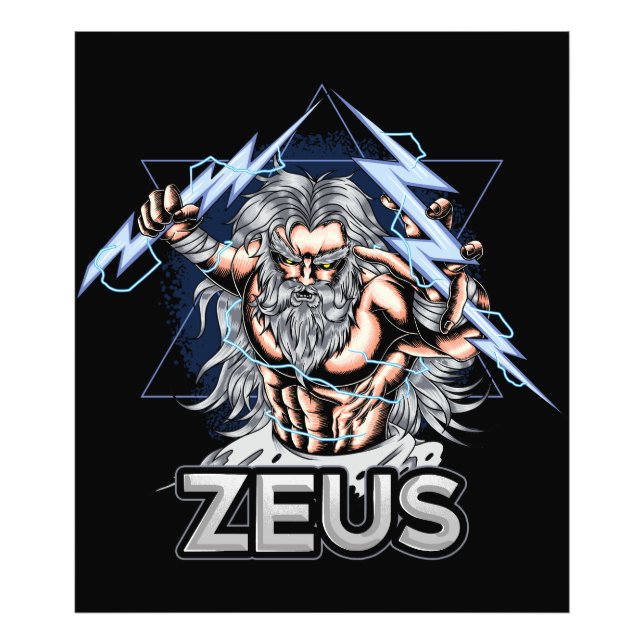 Zeus Greek Mythology Drawing    Photo Print (Front)