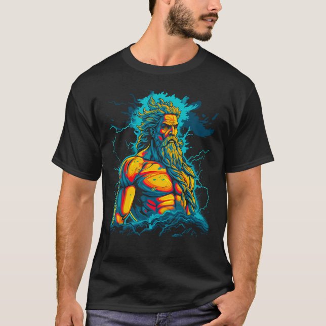 Zeus Greek Mythology God of Heaven T-Shirt (Front)