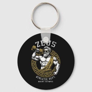 Zeus Gym Athletic Department Funny Greek God Worko Keychain