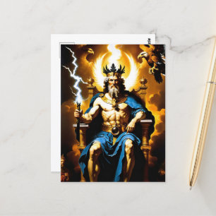 Zeus Jupiter Greek Mythology Gods Baroque Postcard