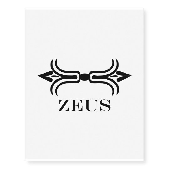 Zeus Lightning Bolt Engravers Font Temporary Tattoos Zazzle Com